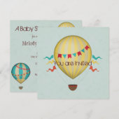 Baby shower van een luchtballon kaart (Voorkant / Achterkant)