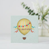 Baby shower van een luchtballon kaart (Staand voorkant)