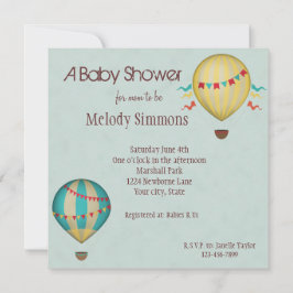 Baby shower van een luchtballon kaart