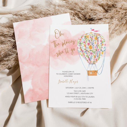 Baby shower van een luchtballon kaart