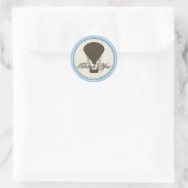Baby shower van een luchtballon ronde sticker (Tas)