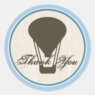 Baby shower van een luchtballon ronde sticker