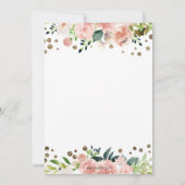 Baby shower van een luchtballon Roze Floral Girl Kaart (Achterkant)