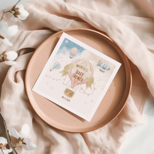 Baby shower van een luchtballon servet