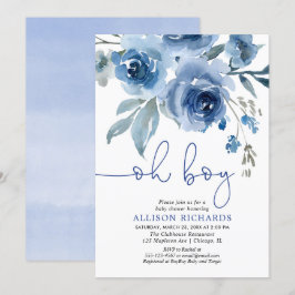 Baby shower van een marineblauw elegant kaart