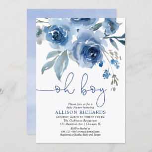 Baby shower van een marineblauw elegant kaart