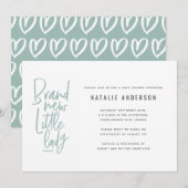 Baby shower van een meisje met een moderne hand no aankondiging (Voorkant / Achterkant)