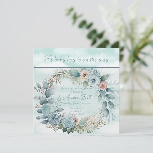 Baby shower van een mooie jongen (Staand voorkant)