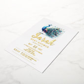 Baby shower van een pauw folie uitnodiging (Gedraaid)