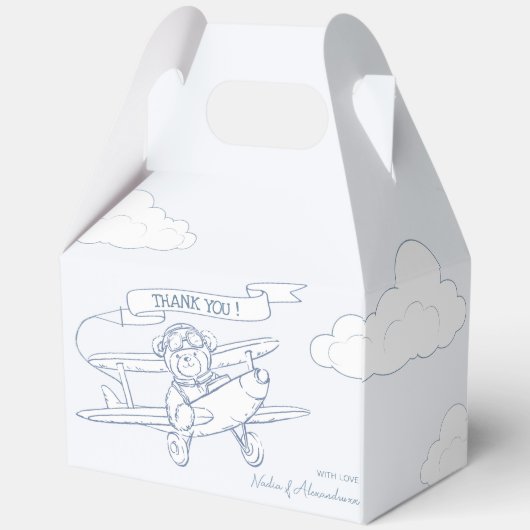 Baby shower van een piloot van een luchtvaartuig m bedankdoosjes (Achterkant)