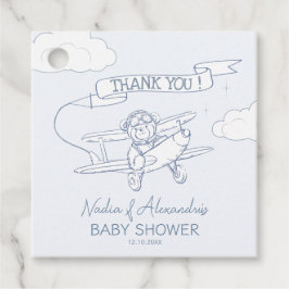 Baby shower van een piloot van een luchtvaartuig m bedankjes labels