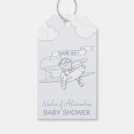 Baby shower van een piloot van een luchtvaartuig m cadeaulabel