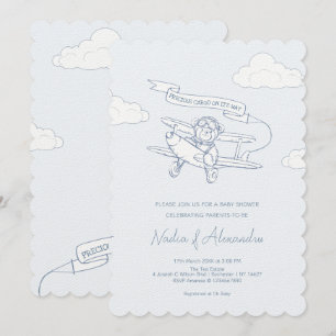 Baby shower van een piloot van een luchtvaartuig m kaart