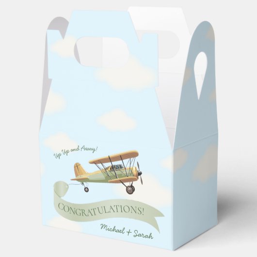  Baby shower van een vliegtuig Bedankdoosjes (Geopend)