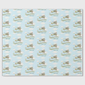 Baby shower van een vliegtuig Cadeaupapier (Vlak)