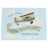  Baby shower van een vliegtuig Groot Cadeauzakje (Voorkant)