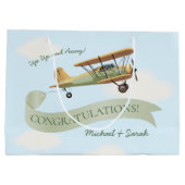  Baby shower van een vliegtuig Groot Cadeauzakje (Achterkant)