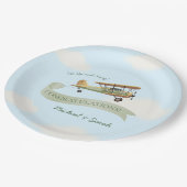  Baby shower van een vliegtuig Papieren Bordje (Gekanteld)