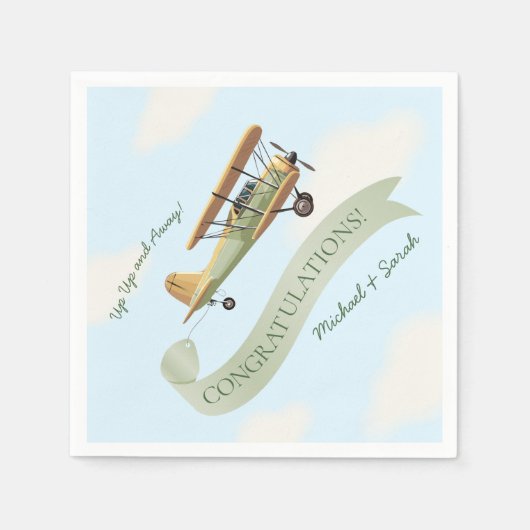  Baby shower van een vliegtuig Servet (Voorkant)