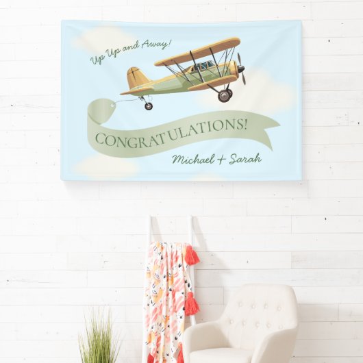 Baby shower van een vliegtuig Spandoek (Insitu)