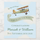 Baby shower van een vliegtuig Wijn Etiket (Enkel label)