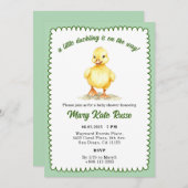 Baby shower van eendje kaart (Voorkant / Achterkant)