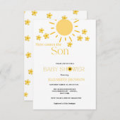 Baby shower van eenvoudige zonnebloempitten kaart (Voorkant / Achterkant)