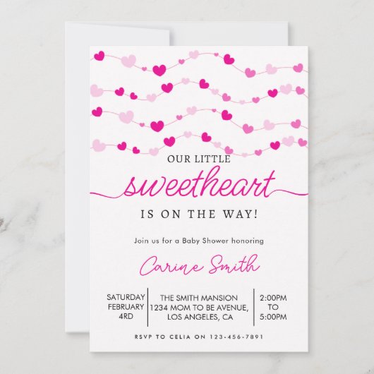 Baby shower van Elegant Heart Valentijns Kaart (Voorkant)