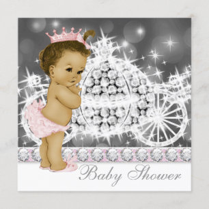 Baby shower van Elegant Pink en Gray Princess Kaart