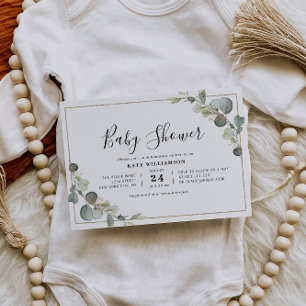 baby shower van eucalyptus greenery kaart