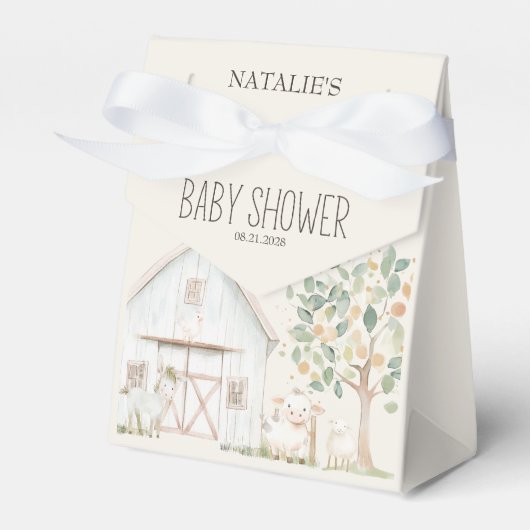 Baby shower van Farm Animals Meadow Friends Bedankdoosjes (Voorkant Zijde)