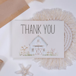 Baby shower van Farm Animals Meadow Friends Bedankkaart