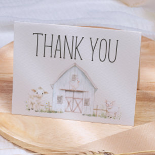 Baby shower van Farm Animals Meadow Friends Bedankkaart