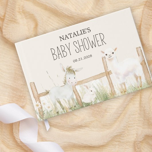 Baby shower van Farm Animals Meadow Friends Gastenboek