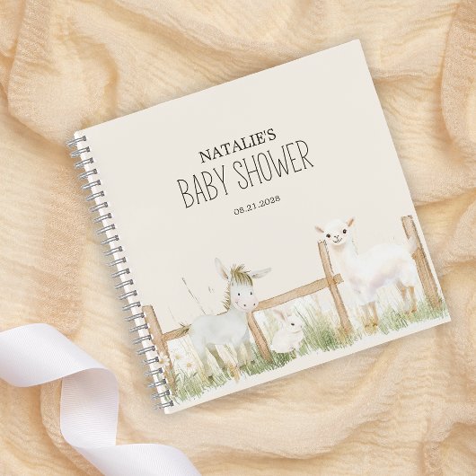 Baby shower van Farm Animals Meadow Friends Notitieboek