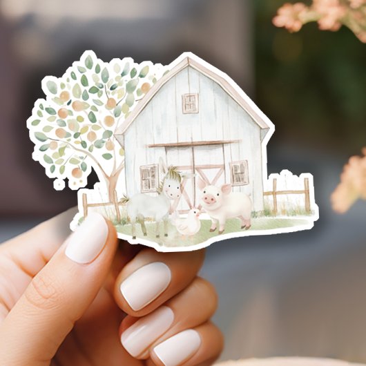 Baby shower van Farm Animals Meadow Friends Sticker
