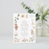 Baby shower van fijn handgeschilderd speelgoed uitnodiging briefkaart (Staand voorkant)