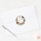 Baby shower van flessenbossen ronde sticker (Envelop)