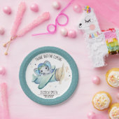 Baby shower van flessenvliegtuig met wielWaterverf Papieren Bordje (Feest)