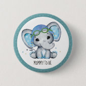 Baby shower van flessenvliegtuig met wielWaterverf Ronde Button 5,7 Cm (Voorkant)