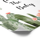 Baby shower van Floral Cactus wenst Baby Poster (Hoek)