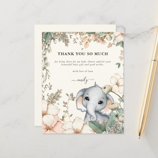 Baby shower van Floral Cream van de begroting Hart (Voorkant / Achterkant in situ)