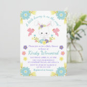 Baby shower van Floral Easter Bunny & Spring Birds Kaart (Staand voorkant)