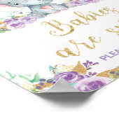 Baby shower van Floral Elephant Babies zijn een zo Poster (Hoek)