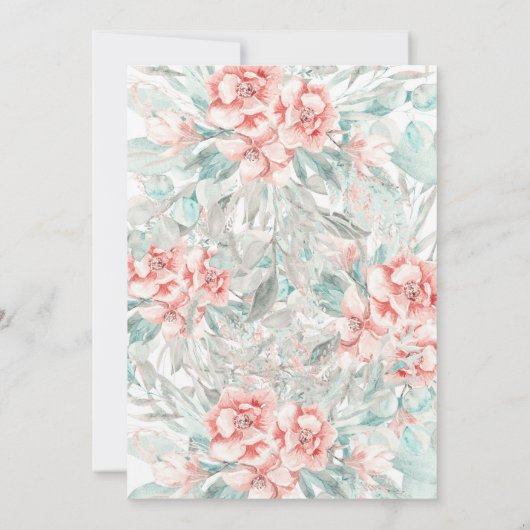 Baby shower van Floral Greeneral Soft Spring Kaart (Achterkant)