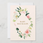 Baby shower van Floral Greenery uit de Waterverf v Kaart (Achterkant)