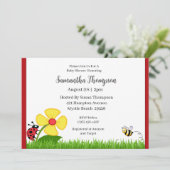 Baby shower van Floral Ladybug en Bee Kaart (Staand voorkant)
