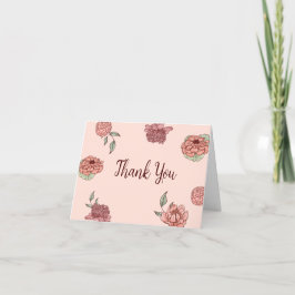 Baby shower van Floral Pink Bedankkaart