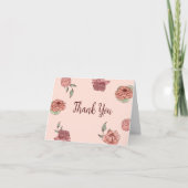 Baby shower van Floral Pink Bedankkaart (Voorkant)
