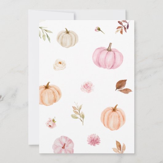 Baby shower van Floral Pink Kaart (Achterkant)